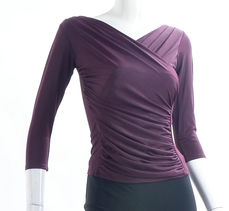 ballroom dance modern dance lap V collar ruffled waist 3/4 sleeve blouse top M09053
ballroom dance modern dance lap V collar ruffled waist 3/4 sleeve blouse top M09053