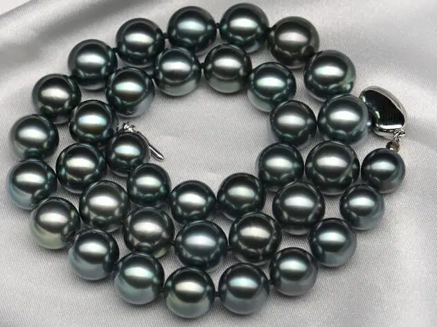 18 "10-11mm genuine natural freshwater black Perfect round pearl necklace 925silver
18 "10-11mm genuine natural freshwater black Perfect round pearl necklace 925silver