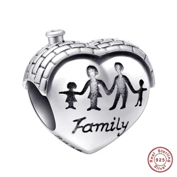 Authentic Heart Charm 925 Sterling Silver Family House Bead Charm fit Brand DIY Bracelet Fashion Jewelry for Mother's Day Gift
Authentic Heart Charm 925 Sterling Silver Family House Bead Charm fit Brand DIY Bracelet Fashion Jewelry for Mother's Day Gift