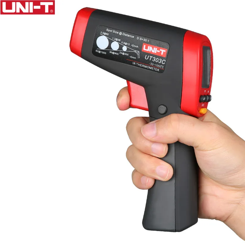 UNI-T UT303C LCD Infrared Thermometer measure temperature Gun Tester from a distance protable non-contact fast test temperature
UNI-T UT303C LCD Infrared Thermometer measure temperature Gun Tester from a distance protable non-contact fast test temperature