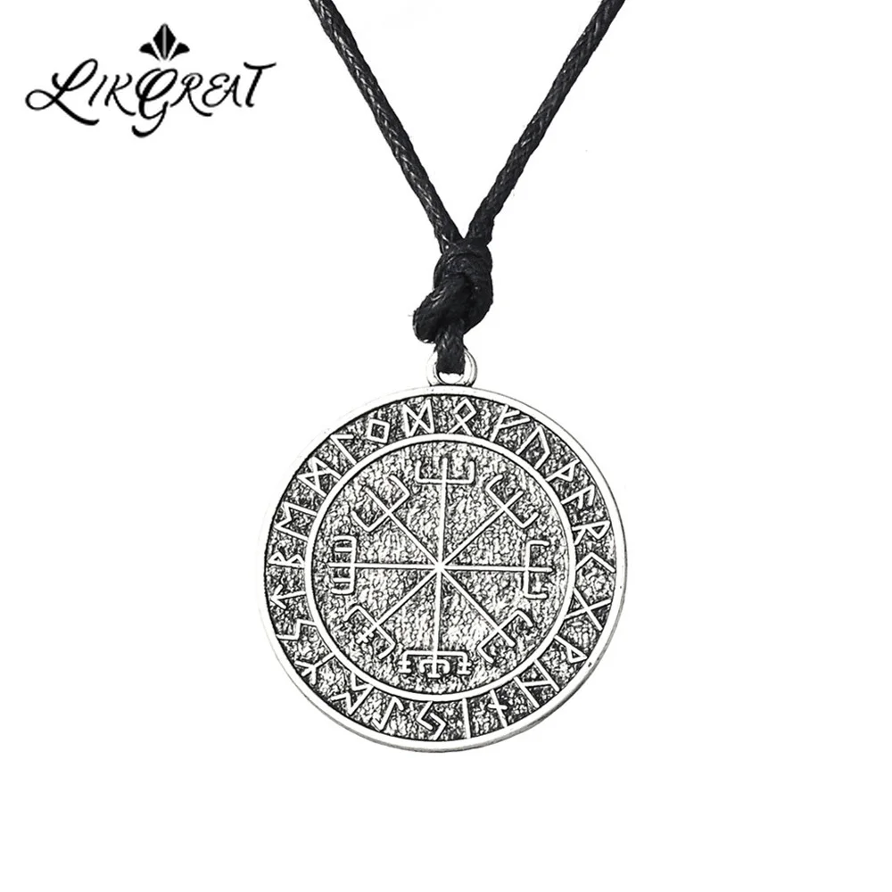 LIKGREAT Compass Vegvisir Pendant Necklace Amulet Jewelry Gift Men Viking Runes Adjustable Wax Cord Scandinavian Nordic Necklace
LIKGREAT Compass Vegvisir Pendant Necklace Amulet Jewelry Gift Men Viking Runes Adjustable Wax Cord Scandinavian Nordic Necklace
