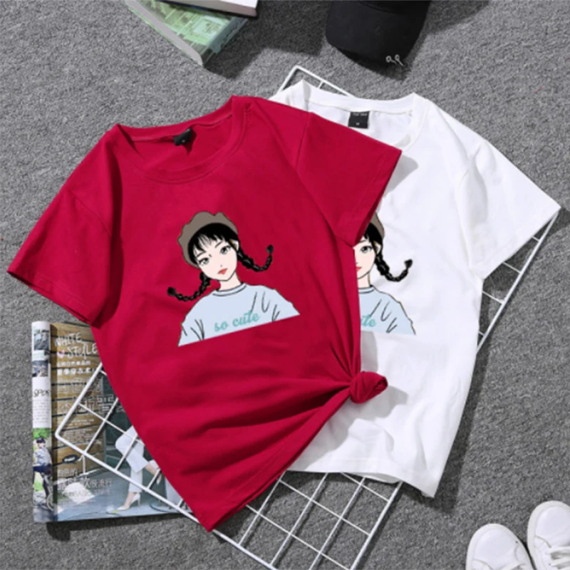 Korean Women T-shirts Black White Top Harajuku Funny Cartoon Embroidery T Shirt Summer Short Sleeve Casual Loose Tshirt
Korean Women T-shirts Black White Top Harajuku Funny Cartoon Embroidery T Shirt Summer Short Sleeve Casual Loose Tshirt