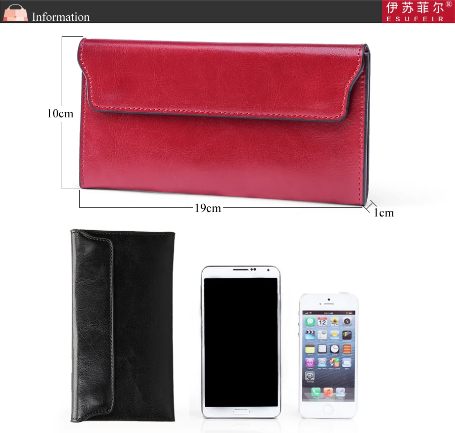 ESUFEIR Brand Fashion Genuine Leather Women Wallet ESUFEIR Brand Fashion Genuine Leather Women Wallet