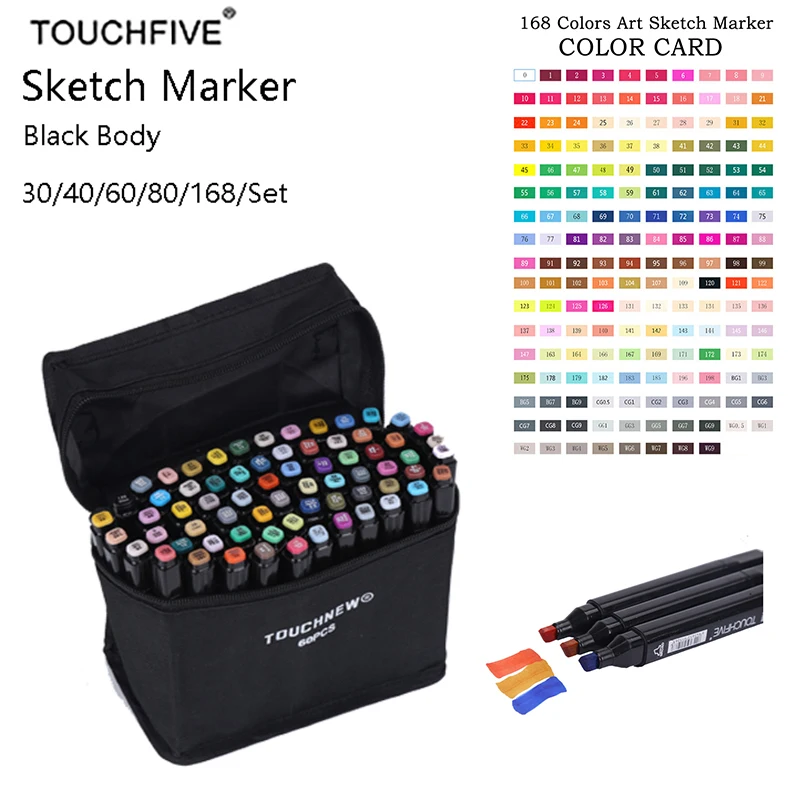 Фото TouchFIVE художественный маркер 168 цветов спиртовой с двойной - купить