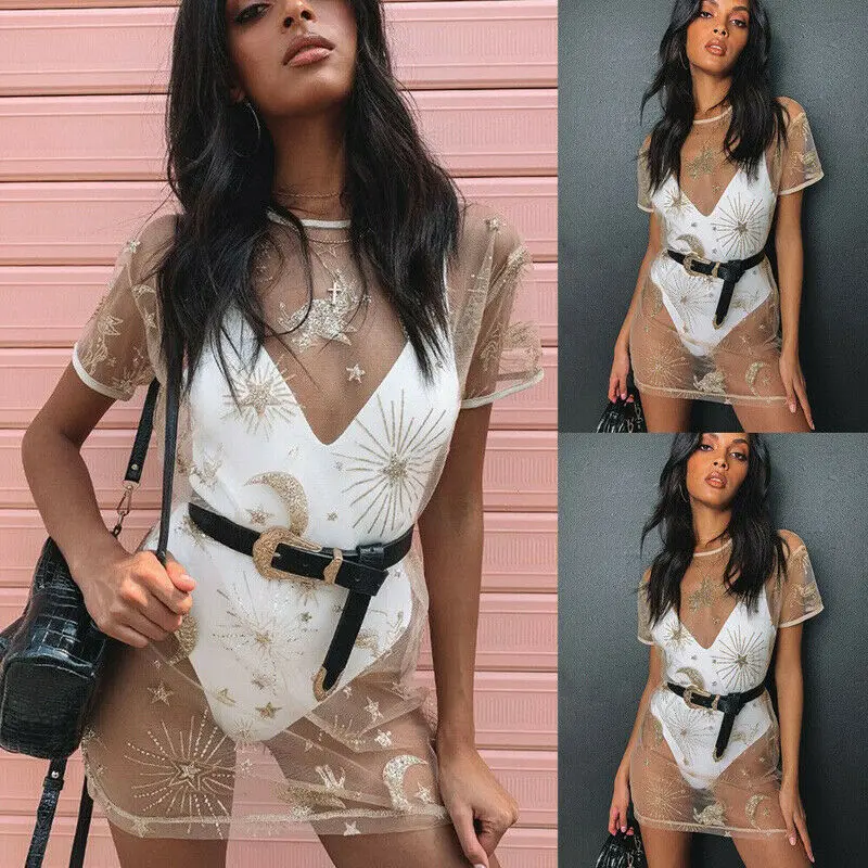 New Style Women Cover-Ups Summer Swimwear Gold sequins Bikini Cover Up Beach Dress Bathing Beachwear Print Star Fashion Hot 2019
New Style Women Cover-Ups Summer Swimwear Gold sequins Bikini Cover Up Beach Dress Bathing Beachwear Print Star Fashion Hot 2019