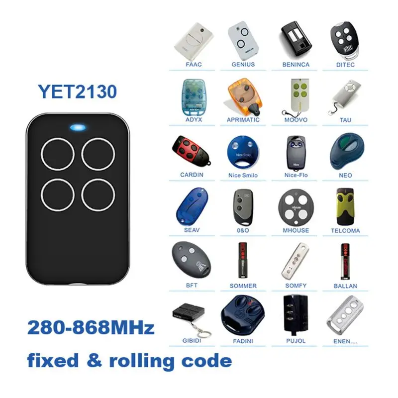 Remote Control Universal Multi Frequency Duplicate 280mhz to 868mhz 4 Channel Command Handzender Garage Door Opener Gate Key Fob
Remote Control Universal Multi Frequency Duplicate 280mhz to 868mhz 4 Channel Command Handzender Garage Door Opener Gate Key Fob
