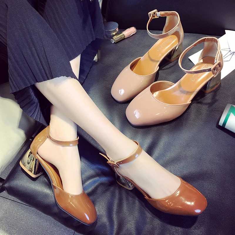 2019 new summer women's shoes square head thick with single shoes female shallow mouth with high heels bare pink hollow sandals
2019 new summer women's shoes square head thick with single shoes female shallow mouth with high heels bare pink hollow sandals