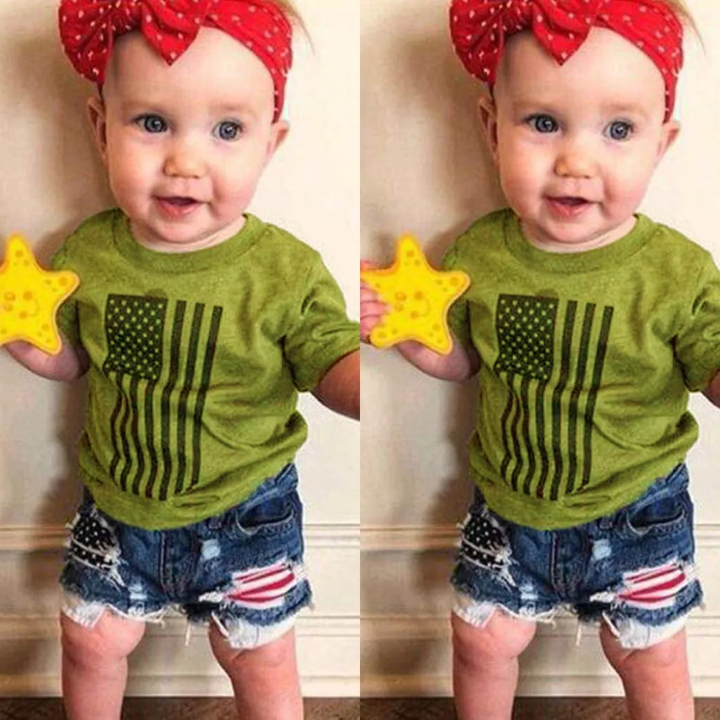 Baby Girl Kid Boy 4th of July Flag Printed T Shirt Tops+Denim Shorts Outfits Set vintage children s dresses#G7
Baby Girl Kid Boy 4th of July Flag Printed T Shirt Tops+Denim Shorts Outfits Set vintage children s dresses#G7