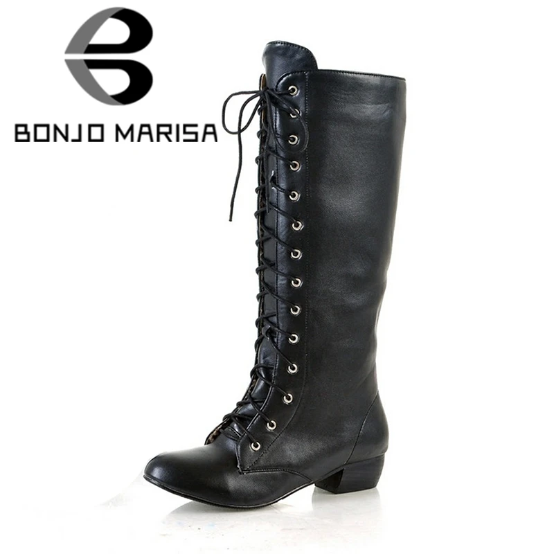 BONJOMARISA 34-43 New Retro Flat lace-up Boots Ladies Black mid-calf Boots Women 2019 Mature OL Low Heels Shoes Woman
BONJOMARISA 34-43 New Retro Flat lace-up Boots Ladies Black mid-calf Boots Women 2019 Mature OL Low Heels Shoes Woman