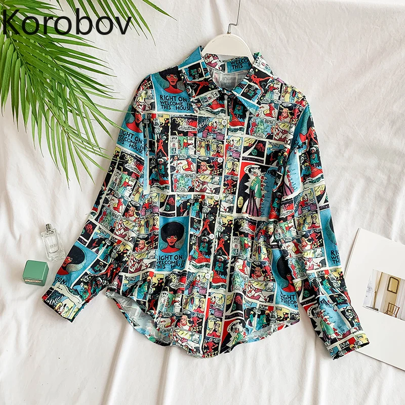 Korobov Vintage Women Blouse 2019 New Summer Cartoon Print Harajuku Shirts Long Sleeve Streetwear Mujer Blusas Tops 77279
Korobov Vintage Women Blouse 2019 New Summer Cartoon Print Harajuku Shirts Long Sleeve Streetwear Mujer Blusas Tops 77279