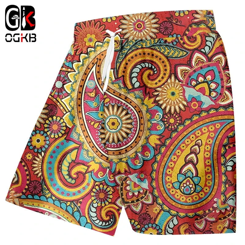 OGKB Summer Man New Shorts Boardshorts 3D Printed Leopard Print And Camouflage Geometric Oversized Clothing For Men Sweatpants | Мужская