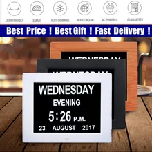 Popular 8 "LED Dementia Digital calendario día/semana/mes/año reloj de gran letra regalos pantalla LCD(China)