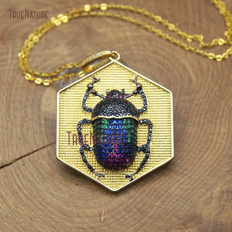 Beetle Cutely Insect Charm With Hexagon Gold Color Finish Copper Chains Colorful Zircon Beads Pave Charm In 18 Inch NM10380
Beetle Cutely Insect Charm With Hexagon Gold Color Finish Copper Chains Colorful Zircon Beads Pave Charm In 18 Inch NM10380
