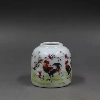 

Ancient Porcelain Washed in Small Water with Pink Rooster Patterns in the Republic of China