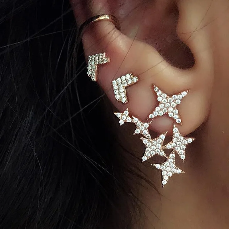 2018 New Earrings for Women Girls Full of Starlight Hanging Earring Fashion Stars Small Jewelry for Party Wedding
2018 New Earrings for Women Girls Full of Starlight Hanging Earring Fashion Stars Small Jewelry for Party Wedding
