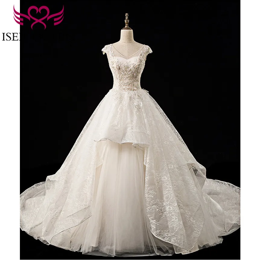 Illusion Neck Sleeves Crystal Beading and Sequined Appliques Backless Lace up A-line Chapel Train Wedding Gown Ivory WX0023
Illusion Neck Sleeves Crystal Beading and Sequined Appliques Backless Lace up A-line Chapel Train Wedding Gown Ivory WX0023