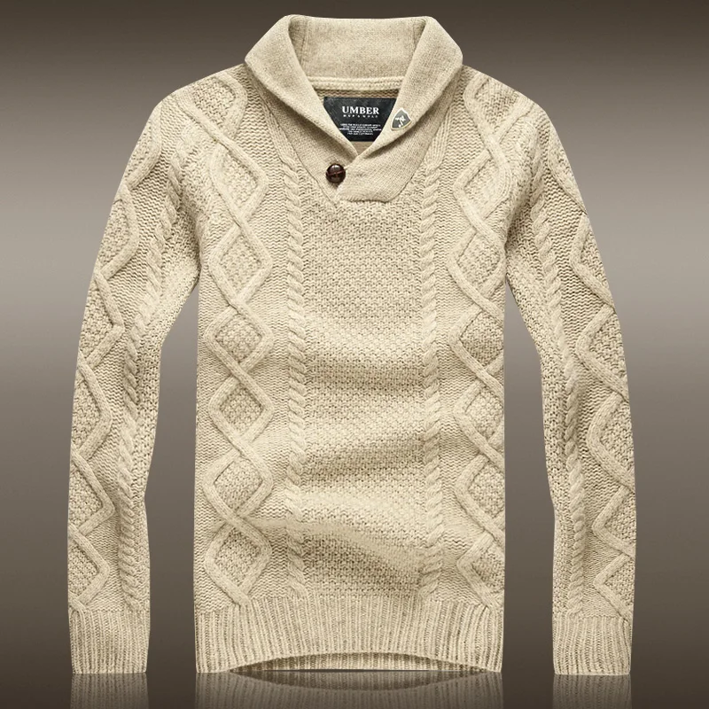 Мужской свитер в европейском и американском стиле толстый шерстяной пуловер с