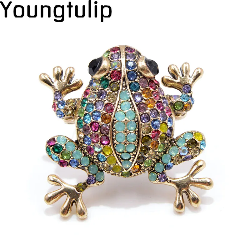 Young Tulip Colorful Crystals Frog Brooches For Women Fashion Rhinestone Animals Dress Needles Accessory Crafts Badge Jewelry
Young Tulip Colorful Crystals Frog Brooches For Women Fashion Rhinestone Animals Dress Needles Accessory Crafts Badge Jewelry