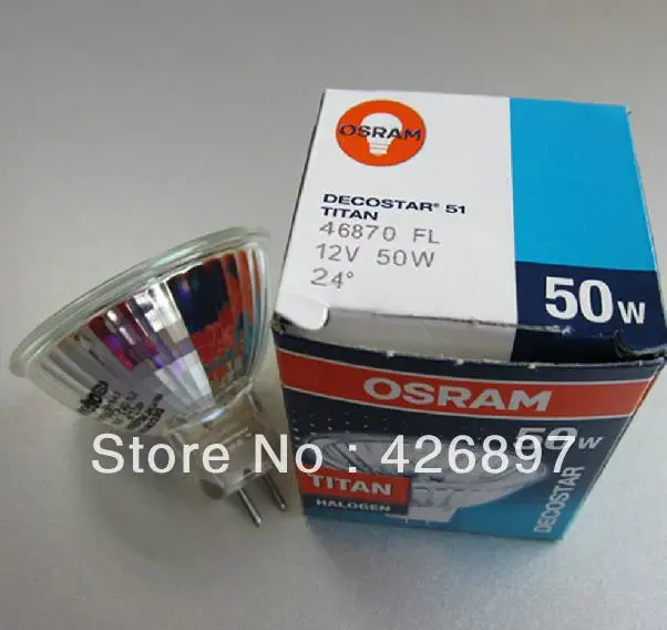 2 шт. галогенная лампа Decostar 51 TITAN 46870 FL 12 В 50 Вт 24 градуса MR16 дихроическая мм GU5.3 46870FL