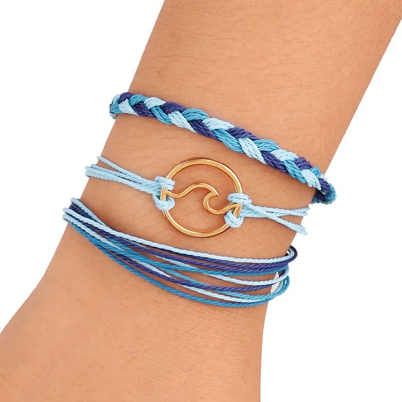 3Pcs/set Multicolor Bracelet Women Boho Beach Surf Femme Handmade Wave Charms Bracelet Wave Rope Wax Line Bracelet Set
3Pcs/set Multicolor Bracelet Women Boho Beach Surf Femme Handmade Wave Charms Bracelet Wave Rope Wax Line Bracelet Set