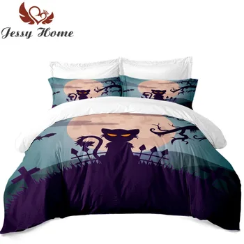 Halloween Presents Bed Cover 3/4Pcs Bedding Set Midnight Cat Duvet Cover Set Bed Linens with Two Pillow Cases
Halloween Presents Bed Cover 3/4Pcs Bedding Set Midnight Cat Duvet Cover Set Bed Linens with Two Pillow Cases