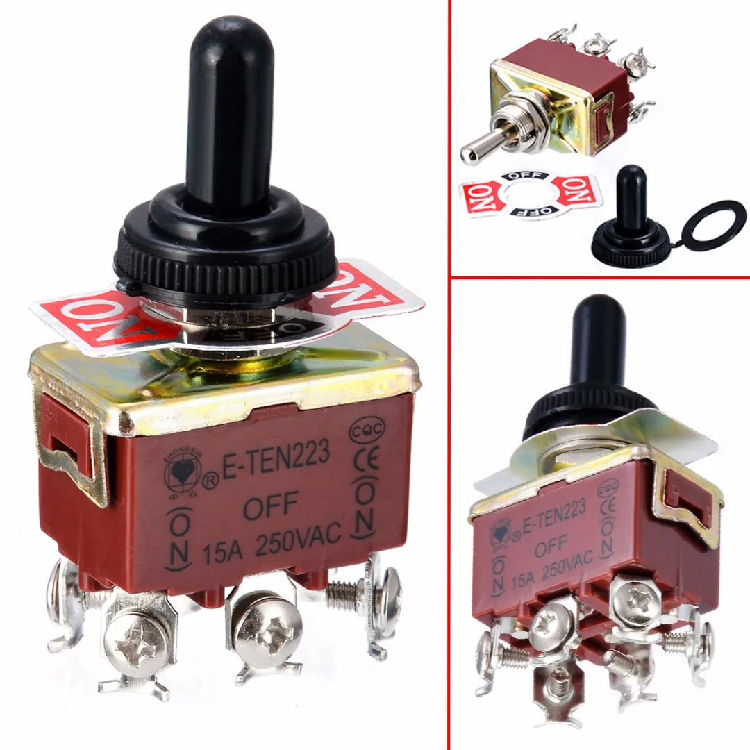 1pc Mayitr Electric Toggle Switch 6 Pin DPDT 3 Position Momentary (ON)-OFF-(ON) Switches With Waterproof Cap AC 250V 15A
1pc Mayitr Electric Toggle Switch 6 Pin DPDT 3 Position Momentary (ON)-OFF-(ON) Switches With Waterproof Cap AC 250V 15A