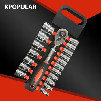 18 pcs. 1/2 "8-32 mm hexagons Socket wrench set Torque wrench with wrench, tools for automobile Hex wrench kit
18 pcs. 1/2 "8-32 mm hexagons Socket wrench set Torque wrench with wrench, tools for automobile Hex wrench kit