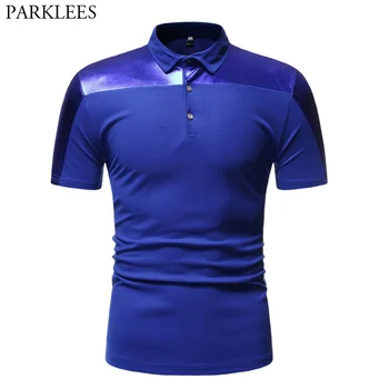 Royal Blue Short Sleeve Polo Shirt Men 2019 Fashion Shiny Coated Metallic Patchwork Hip Hop Polo Homme Party Nightclub Men Polos
Royal Blue Short Sleeve Polo Shirt Men 2019 Fashion Shiny Coated Metallic Patchwork Hip Hop Polo Homme Party Nightclub Men Polos