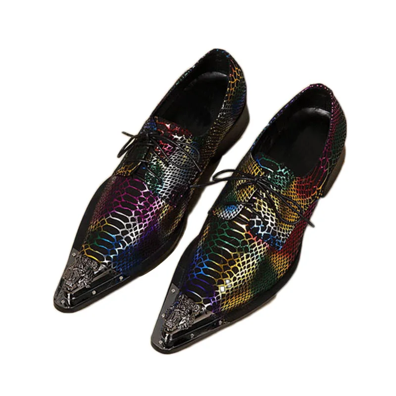 ntparker British Type New high-heeled Ponited metal Toe men's shoes Lace-up Mens Party Wedding Shoes Snake Pattern, EU38-46
ntparker British Type New high-heeled Ponited metal Toe men's shoes Lace-up Mens Party Wedding Shoes Snake Pattern, EU38-46
