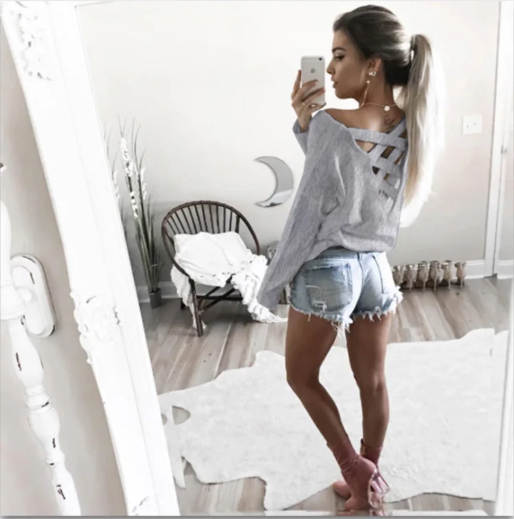 tshirt women new 2019 backless solid color long sleeve O-neck Hot spring and summer casual loose womens t shirt vestidos ONY0232
tshirt women new 2019 backless solid color long sleeve O-neck Hot spring and summer casual loose womens t shirt vestidos ONY0232