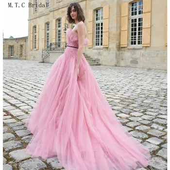 Charming Pink Tulle Strapless Prom Dresses Pleat A Line Sweep Train Long Special Occasion Dress Custom Made 2019 Robe De Soiree
Charming Pink Tulle Strapless Prom Dresses Pleat A Line Sweep Train Long Special Occasion Dress Custom Made 2019 Robe De Soiree
