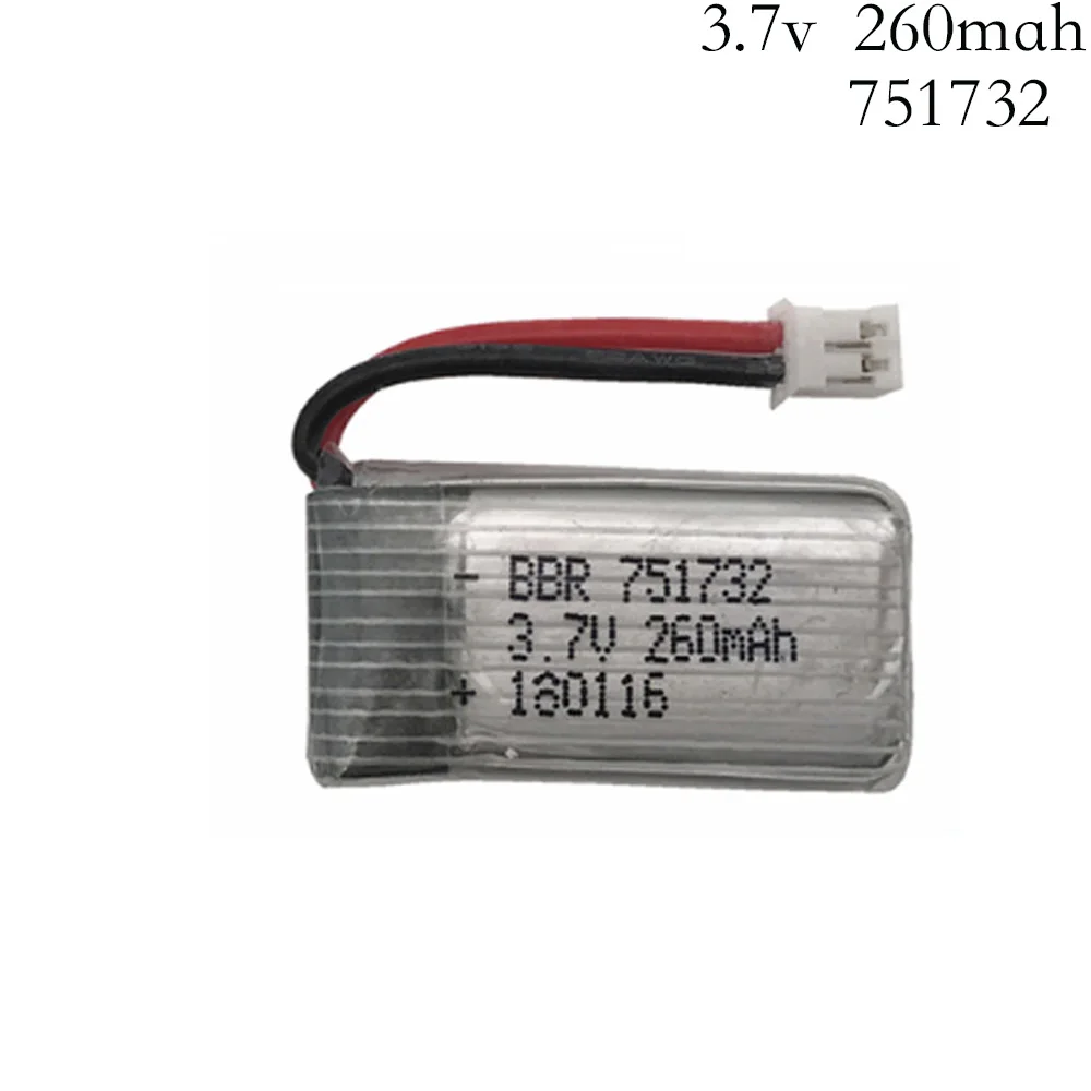 3.7V 260mAh 30C Lipo Battery For Eachine E010 E011 E012 E013 For Furibee F36 NH010 H36 Mini RC Quadcopter drone 751732 batteries
3.7V 260mAh 30C Lipo Battery For Eachine E010 E011 E012 E013 For Furibee F36 NH010 H36 Mini RC Quadcopter drone 751732 batteries