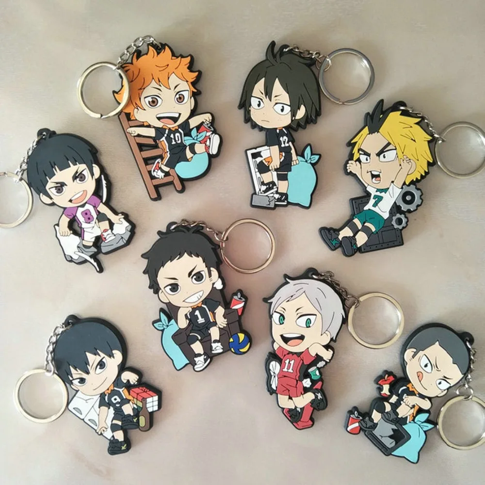Cartoon Haikyuu hinata shoyo PVC keychain kageyama tobio fashion fun cute keyrings bag pendant Accessories porte clefs kids toys
Cartoon Haikyuu hinata shoyo PVC keychain kageyama tobio fashion fun cute keyrings bag pendant Accessories porte clefs kids toys