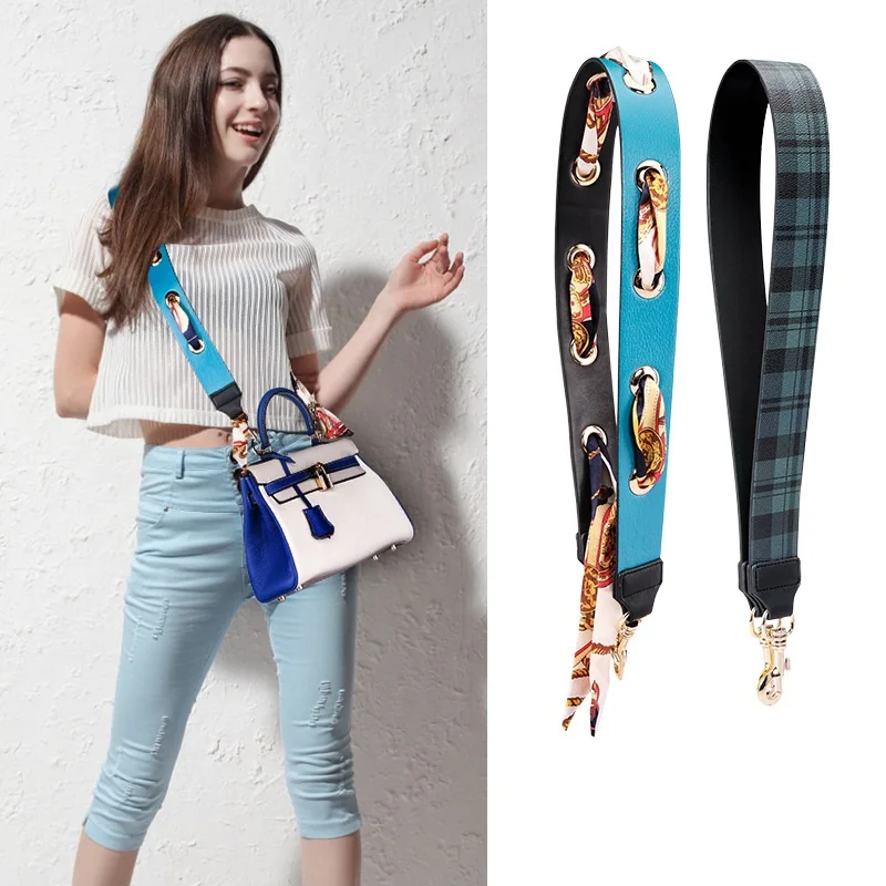 106x4.8cm Fashion Genuine Leather Lady's Handbag Shoulder Strap Bag Belts Replacement Silk Tower Decor and Plaid Pattern Design
106x4.8cm Fashion Genuine Leather Lady's Handbag Shoulder Strap Bag Belts Replacement Silk Tower Decor and Plaid Pattern Design