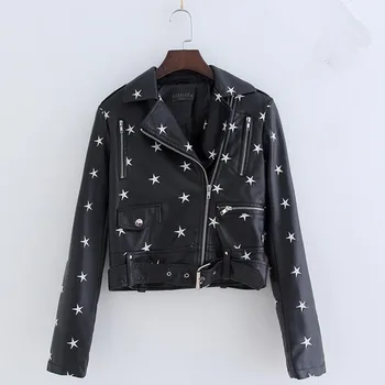 Fashion women star Embroidery short Faux Leather PU jackets 2019 spring autumn new moto punk long sleeve female coats gx1040
Fashion women star Embroidery short Faux Leather PU jackets 2019 spring autumn new moto punk long sleeve female coats gx1040