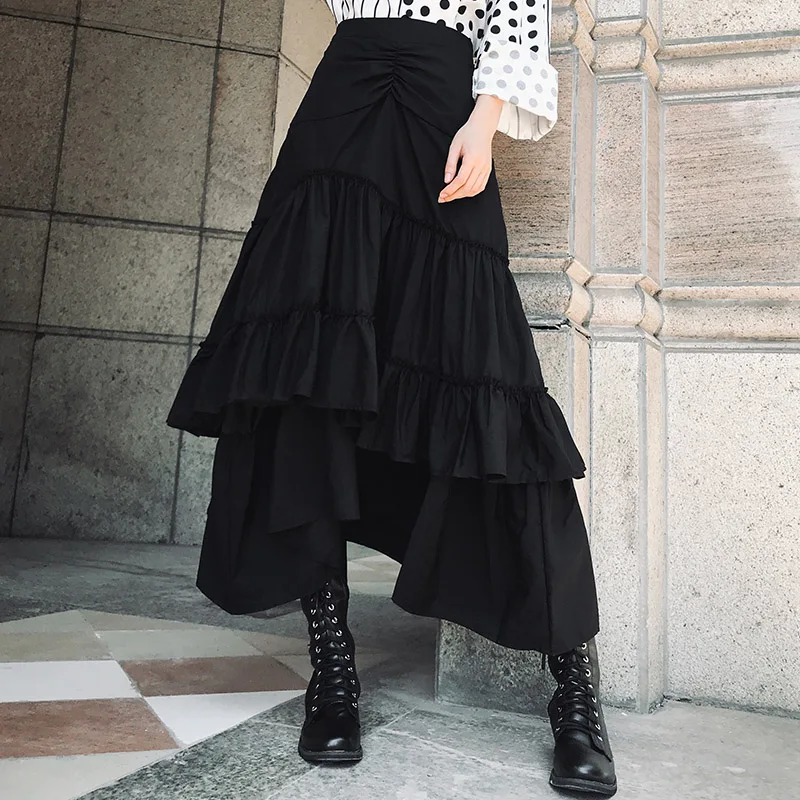 2019 early spring new dark irregular girl heart fairy skirt black skirt long fishtail skirt / black and white / high waist skirt
2019 early spring new dark irregular girl heart fairy skirt black skirt long fishtail skirt / black and white / high waist skirt
