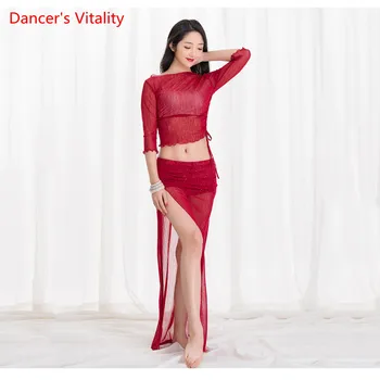 New 2 Piece Women Vest Dancewear Long Sleeve Women Belly Dance Summer Practice Skirt Black Side Slit Dress Cheap On Sale 
New 2 Piece Women Vest Dancewear Long Sleeve Women Belly Dance Summer Practice Skirt Black Side Slit Dress Cheap On Sale