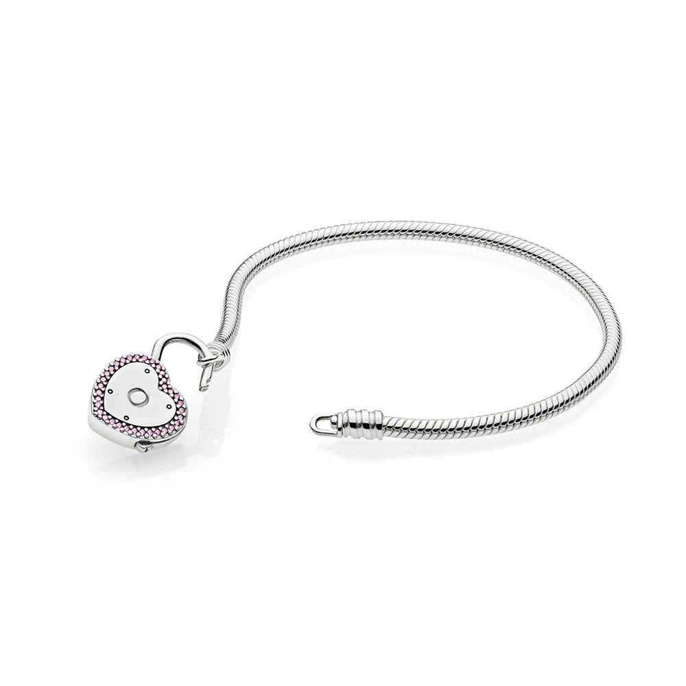 Good Quality Love Real 925 Sterling Silver Bracelet Brand Heart lock Charm Bead for Women Fashion jewelry DIY Bangle With Logo
Good Quality Love Real 925 Sterling Silver Bracelet Brand Heart lock Charm Bead for Women Fashion jewelry DIY Bangle With Logo