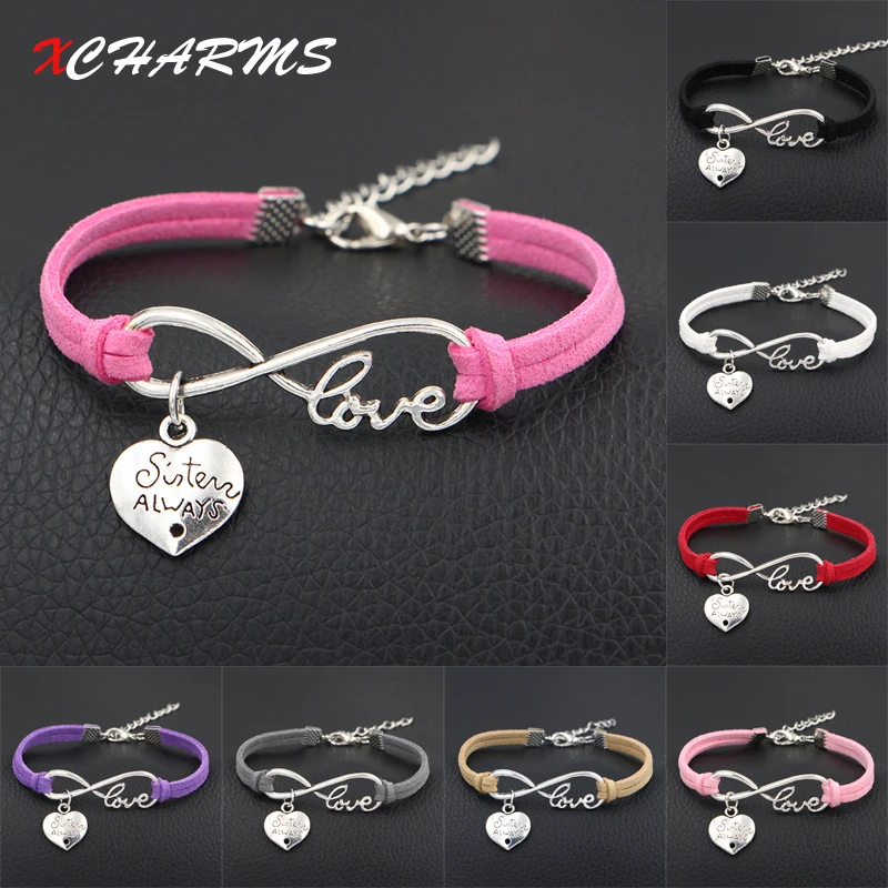 2018 New Sister Always Best Friends Charms Antique Silver Heart Pendants Infinity Love Leather Bracelets Women's Gift
2018 New Sister Always Best Friends Charms Antique Silver Heart Pendants Infinity Love Leather Bracelets Women's Gift