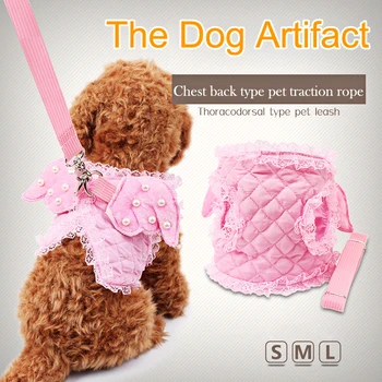 Tie Puppy Collar Dog Leash Pink Chest Back Type Pet Cat Traction Rope Lace Angel Wings Pearl Dog Traction Rope Cute Dog Collar
Tie Puppy Collar Dog Leash Pink Chest Back Type Pet Cat Traction Rope Lace Angel Wings Pearl Dog Traction Rope Cute Dog Collar