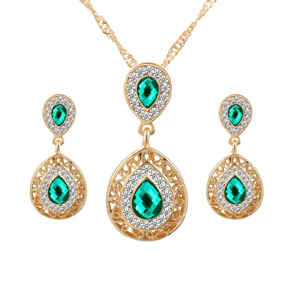 New Design Jewelry Set Fashion Green Crystal Pendant Necklace Earrings Jewelry Combination Ladies Jewely Gift for women
New Design Jewelry Set Fashion Green Crystal Pendant Necklace Earrings Jewelry Combination Ladies Jewely Gift for women