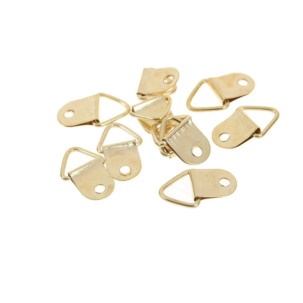 10pcs Golden D Rings Decor Picture Frames Universal Strong Hanger Hooks Hanging Triangle Screws Helper D Ring
10pcs Golden D Rings Decor Picture Frames Universal Strong Hanger Hooks Hanging Triangle Screws Helper D Ring