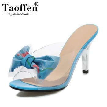 Taoffen Peep Toe Summer Sandals Bowknot Slip On High Heels Shoes Daily Leisure Party Slippers Women Footwear Plus Size 32-48 
Taoffen Peep Toe Summer Sandals Bowknot Slip On High Heels Shoes Daily Leisure Party Slippers Women Footwear Plus Size 32-48