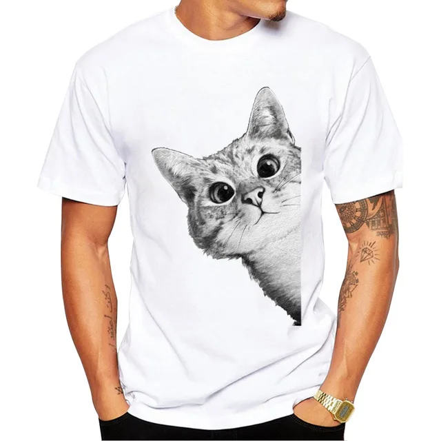 2018 New Arrivals Sneaky Cat Men T Shirt Cute Cat Printed t-shirt Short Sleeve Casual Basic Tops Cool Tee Shirts
2018 New Arrivals Sneaky Cat Men T Shirt Cute Cat Printed t-shirt Short Sleeve Casual Basic Tops Cool Tee Shirts