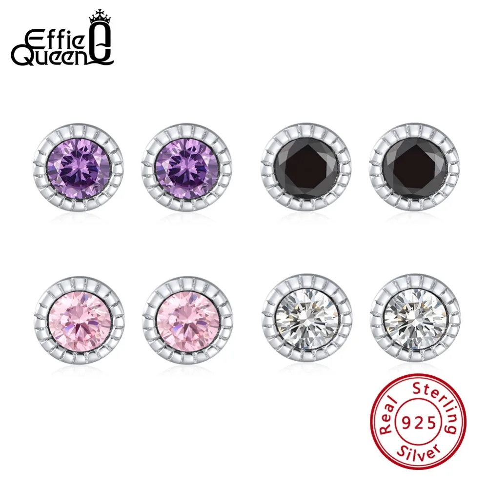 Effie Queen Real 925 Sterling Silver Stud Earrings with 4 Colors Zircon 5mm Round Women Earrings Colorful Fashion Jewelry BE119
Effie Queen Real 925 Sterling Silver Stud Earrings with 4 Colors Zircon 5mm Round Women Earrings Colorful Fashion Jewelry BE119