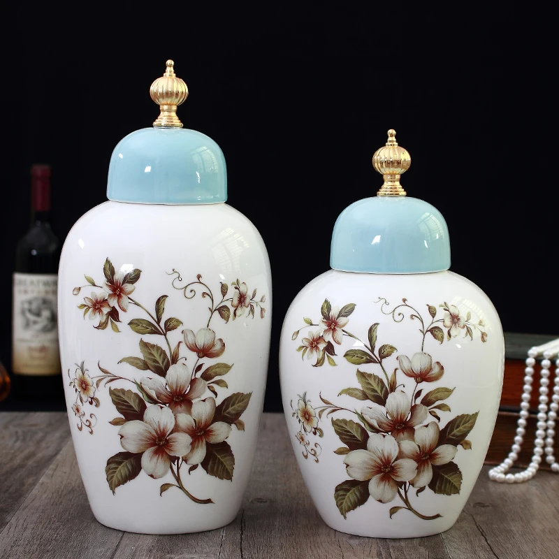 American pastoral jar ornament ceramic jar vase storage jar candy jar Jane European home decoration wedding gift
American pastoral jar ornament ceramic jar vase storage jar candy jar Jane European home decoration wedding gift