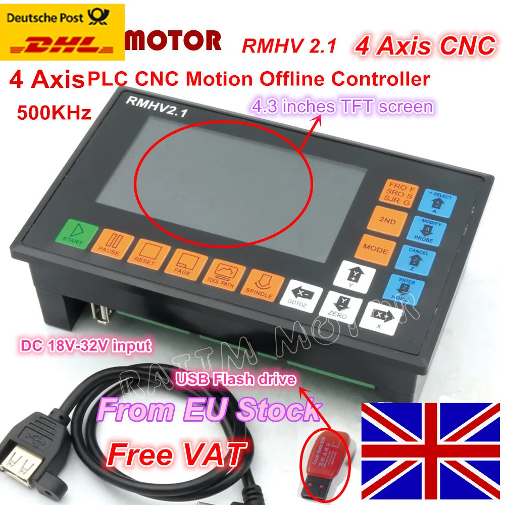 EU Free VAT 4 Axis PLC Controller 500KHz off-line operation for CNC Router Engraving Milling Machine stepper motor servo motor
EU Free VAT 4 Axis PLC Controller 500KHz off-line operation for CNC Router Engraving Milling Machine stepper motor servo motor