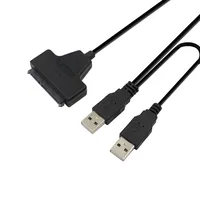 Hot USB 2.0 to SATA 7+15 22 Pin Adapter Cable External Power for 2.5" HDD Hard Disk Laptop Drive Converter for Raspberry Pi 3