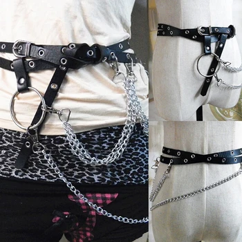 Women Men Luxury Ladies Harajuku Gothic Belt Designer Punk Leather Black Ring Chain Buckle Dress Waist Belt Belts For Women Men
Women Men Luxury Ladies Harajuku Gothic Belt Designer Punk Leather Black Ring Chain Buckle Dress Waist Belt Belts For Women Men