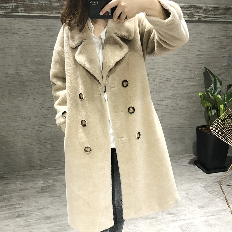 Real Fur Coat Sheep Shearing Fur Winter Coat Women 2019 Wool Jacket Korean double-breasted british style long clothes
Real Fur Coat Sheep Shearing Fur Winter Coat Women 2019 Wool Jacket Korean double-breasted british style long clothes